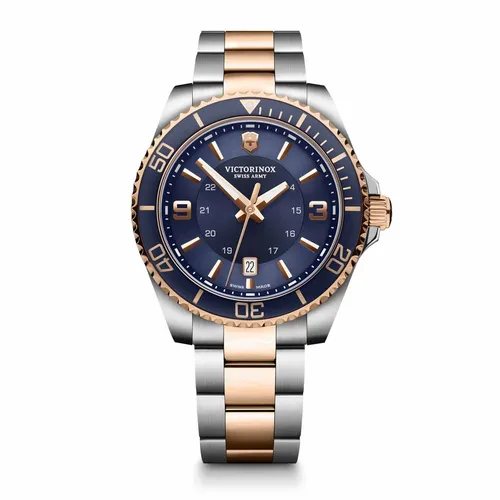 Victorinox Maverick Large 241950 - Herren Armbanduhr - Sportliche Quarz-Armbanduhr mit blauem Ziffernblatt, Saphirglas und wasserdicht bis 10 ATM. Perfekt für den täglichen Gebrauch und Abenteuer.