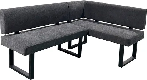 Sitzbank Vancouver - Schwarz, 181,5 cm Breite - Eckbänke mit modernem Design und stabilem Kufengestell aus Metall. Hochwertiger Mikrofaserbezug sorgt für Komfort. Ideal für stilvolle Wohnräume.