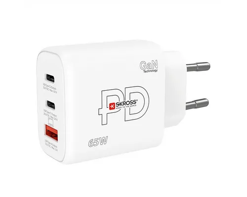 SKROSS Power Charger 65W PD GaN EU - Ultrakleines 65W USB-C Netzteil, ideal für Laptop und USB-Geräte, kompatibel in über 160 Ländern