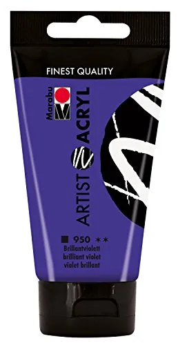 Marabu 12200002950 - Artist Acryl brillantviolett 75 ml, feine Acrylfarbe in Künstlerqualität, auf Wasserbasis, pastose Konsistenz, hoch pigmentiert, sehr gute Brillanz und Deckkraft