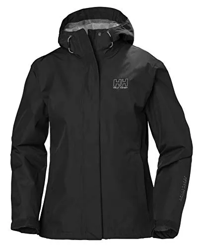 Helly Hansen Damen Seven J Regenjacke, Schwarz, L - Funktionsjacke mit HELLY TECH PROTECTION, wasserdicht, atmungsaktiv und winddicht. Ideal für Stadt und Outdoor-Abenteuer, umweltfreundlich durch bluesign-zertifizierte Materialien.