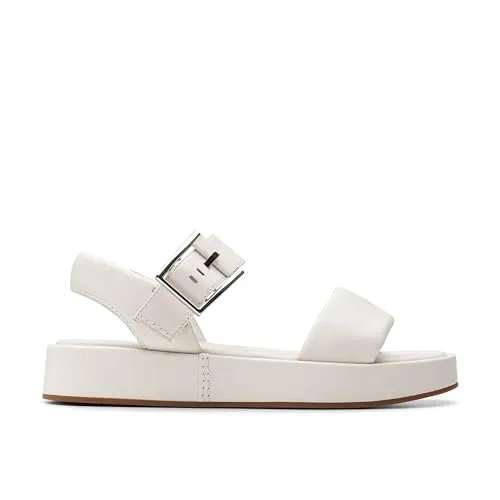 Clarks Damen Alda Strap Sandale - Off White Lea, 39 EU - Wanderschuhe aus hochwertigem Leder mit Gummisohle, ideal für Komfort und Stil beim Wandern oder im Alltag.