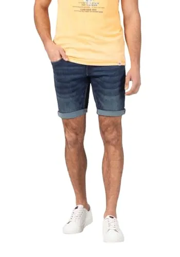 Timezone Herren Jeans Shorts Slim SCOTTYTZ - Modische Slim Fit Shorts in Rough Navy Wash - Stylische Herren Shorts mit normaler Leibhöhe und Reißverschluss. Die bequeme Baumwollmischung bietet hohen Tragekomfort und lässt sich vielseitig kombinieren. Ideal für lässige Sommerlooks!