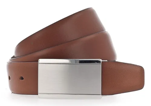 Vanzetti Dresscode Business Gürtel 35mm Cambered Light Brown W115 - Hochwertiger Herren-Gürtel aus 100% Leder in elegantem Light Brown. Ideal für Business-Anlässe und vielseitig kombinierbar. Größe: 115 cm.