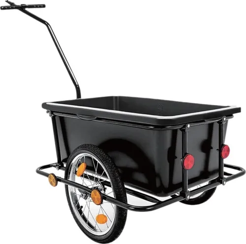 Benson Fahrradanhänger & Handwagen mit stabilem Stahlrahmen - Vielseitiger Fahrradanhänger und Handwagen mit robustem Stahlrahmen, ideal für bis zu 90 kg. Inklusive Sicherheitsseil und Reflektoren für erhöhte Sicherheit. Perfekt für Einkäufe und Ausrüstung!