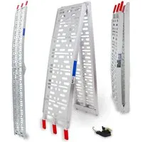 TRUTZHOLM Alu Auffahrrampe klappbar - 340kg Traglast - Auffahrrampe aus Aluminium, klappbar und ideal für das Verladen von Motorrädern und Quads. Hohe Traglast von 340 kg für den täglichen Einsatz.
