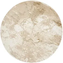 Tapiso Teppich Crystal Round, Braun, 80x80 cm - Runder Teppich für stilvolle Akzente, pflegeleicht und weich – ideal als Mittelpunkt in Wohnräumen. Perfekt für Familien und stark genutzte Bereiche.