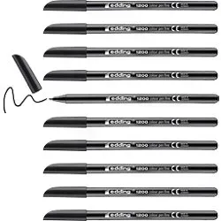 edding Filzstift 0,5 - 1 mm Fein Schwarz 1200 10 Stück