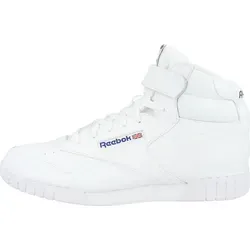 Reebok Classics Ex-o-fit Hi White EU 46 - Der Reebok Ex-O-Fit Hi vereint minimalistisches Design mit hohem Tragekomfort. Die strapazierfähige Gummiaußensohle und der Knöchelriemen sorgen für Stabilität und Langlebigkeit im Alltag.