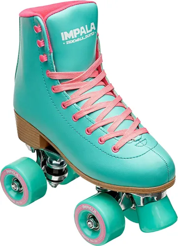 IMPALA QUAD SKATE Kinder Rollschuh aqua - Größe 35 - Die IMPALA QUAD SKATE für Kinder in Größe 35 bieten Spaß und Komfort beim Skaten. Mit gepolstertem Schaft und strapazierfähigem, veganem Material sind sie ideal für kleine Abenteurer.