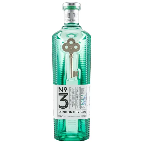 No. 3 London Dry Gin by Berry Bros. Rudd - 1x0.7L, viermaliger Weltmeister mit intensivem Wacholdergeschmack und perfekten Aromen für Cocktails