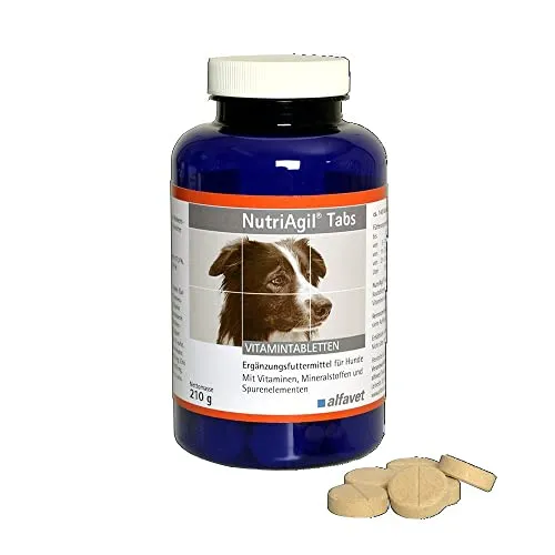 NutriAgil Tabs 210g - Ergänzungsfuttermittel für Hunde, reich an Vitaminen und Mineralstoffen für eine optimale Gesundheit und Vitalität.