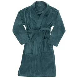 Vossen Bademäntel unisex Kimono Dallas fjord - 7620 XXL - Bademantel für Herren aus hautfreundlicher Baumwolle, mit modernem Look und pflegeleichtem Velours-Stoff, ideal für entspannte Stunden zu Hause.