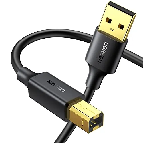 UGREEN Druckerkabel USB (5m) Printer Cable USB-A auf Typ-B Stecker Drucker Kabel kompatibel mit HP,Canon,Epson,Lexmark,Brother,Dell,DAC usw.