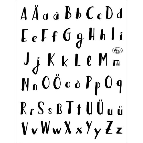 Viva Decor Clear-Stamps (Lettering Alphabet) Silikon Stempel - Prägung Stempel - DIY Dekoration stanzen - Stempel Silikon - DIY Stamp - Stempel Prägung - Made in Germany