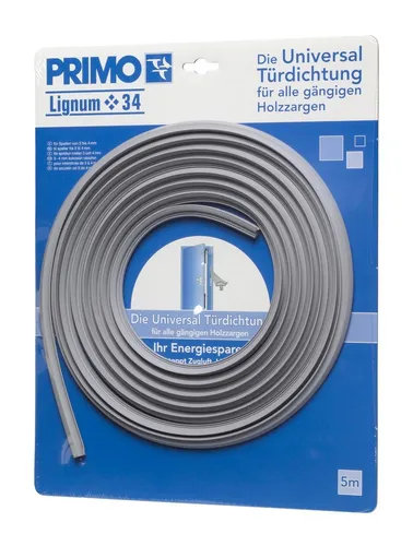 Primo Universal Dichtung Lignum 34 für Holzzarge 5 x 11-13 x 3-4 x 7 mm grau 5m
