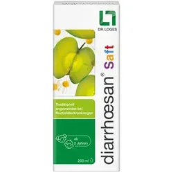 diarrhoesan Saft 200 ml - Durchfallmittel mit Kamillenextrakt und Apfel-Pektin, unterstützt die natürliche Darmbewegung und lindert Bauchschmerzen, ideal für Kinder ab 2 Jahren.