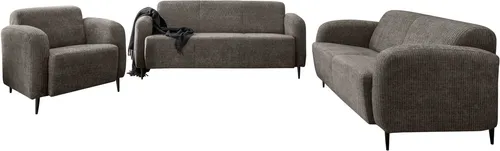 Home affaire Polstergarnitur Marone, (Set, 3-tlg., 3-Sitzer, 2-Sitzer, Sessel), auch einzeln erhältlich