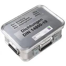 MUNK Rettungstechnik Aluminium Kasten 600x400x150mm mit Deckel, Beschriftung "Dichtungssatz"
