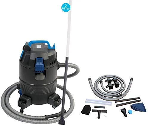 AquaForte Nass-/Trockensauger 1400 W - Nass- & Trockensauger mit 35 l Behälter für Teich- und Poolreinigung, starke Saugleistung von 1400 W und flexibler automatischer/ manueller Betrieb.