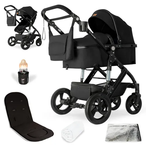 Bergsteiger Kombi-Kinderwagen Nizza 3 in 1 - Kinderwagen mit Auto-Babyschale und optionaler Isofix Station, perfekt für Eltern, die Flexibilität und Sicherheit schätzen.