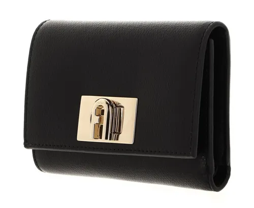 Furla 1927 M Geldbörse schwarz WP00225-ARE000-O6000 - Elegante Geldbörse aus genarbtem Leder in Schwarz, ideal für stilbewusste Frauen, die Wert auf Qualität und Design legen.