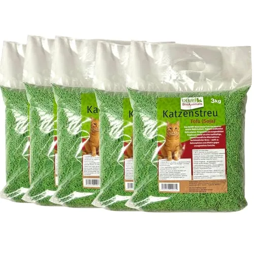 Denny BioAnimals® Tofu Katzenstreu 15 kg – 100% pflanzlich und umweltfreundlich - Die Denny BioAnimals Tofu Katzenstreu besteht aus 100% pflanzlichen Sojafasern, ist biologisch abbaubar und bietet hohe Saugkraft. Ideal für eine saubere und angenehme Umgebung für Ihre Katze.