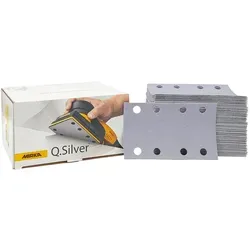 Mirka Q.Silver 81x133mm Grip 8L P150 - Hochwertiges Schleifpapier - Zubehör für Elektrowerkzeug, bietet optimale Aggressivität und lange Standzeit für anspruchsvolle Schleifaufgaben.