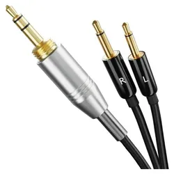 Ersatz-Audiokabel Draht Kompatibel mit Sennheiser HD212, HD477, HD212 Kopfhörer Ohrhörer - Schwarz