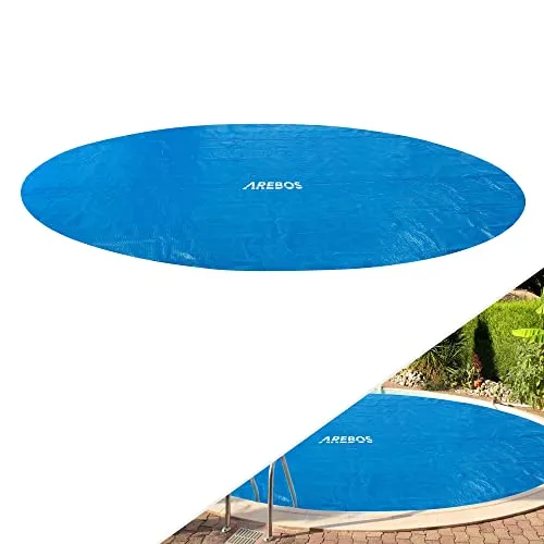 Arebos Solarabdeckplane rund Ø 3,66 m - Umweltfreundliche Poolheizung - Solarabdeckungen, die Ihre Poolwassertemperatur umweltfreundlich erhöhen und gleichzeitig Wasserverdunstung und Schmutzeinfall reduzieren. Anpassbar auf jede Poolgröße!