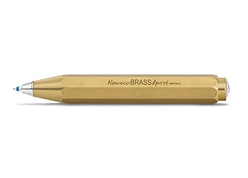 Kaweco BRASS SPORT Kugelschreiber – Eleganter Business Kuli aus Messing - Hochwertiger Kugelschreiber mit edler Herzkurvenmechanik. Kompakt und robust, ideal für unterwegs. Entwickelt eine individuelle Patina und vereint Stil mit Funktionalität.