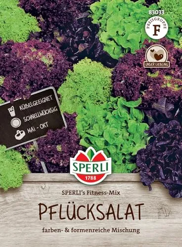 Sperli Premium Salat Samen Mix | Pflücksalat Samen | Salatsamen Pflücksalat | Lollo Rosso Samen | Lollo Bionda | Eichblatt Rot Grün 83033