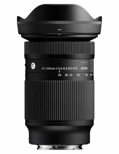 Sigma AF 20-200mm f/3.5-6.3 DG Contemporary für Sony FE-Mount - Vielseitiges Zoomobjektiv für Sony FE-Mount, ideal für Landschafts- und Porträtfotografie mit hervorragender Bildqualität.