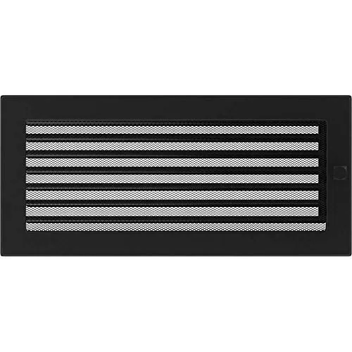 Kratki Lüftungsgitter Kamingitter 17cm x 37cm schwarz mit Jalousien - Abzüge, Gitter & Belüftungen – Pulverbeschichtetes Lüftungsgitter für hohe Temperaturbeständigkeit, einfache Montage und Reinigung, ideal für jeden Kamin.