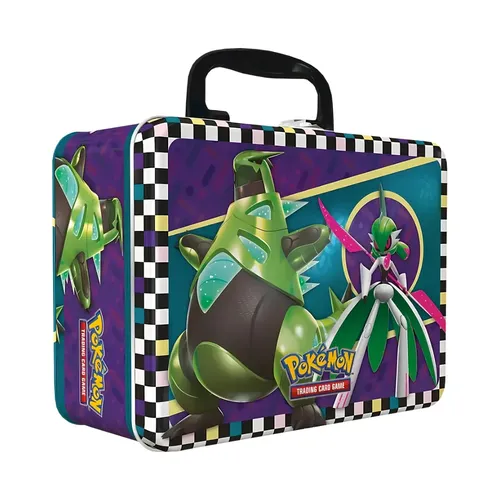 Pokémon Sammelkartenspiel Sammelkoffer: Brüllschweif & Eisenkrieger mit 2 holografischen Promokarten, 6 Boosterpacks und exklusiven Sammlerstücken in robuster Metallkiste - 