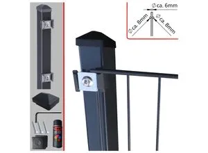 Fa-Bausysteme Doppelstabzaun Anthrazit 8-6-8 Plättchen 1630 mm 5 m - Robuster Doppelstabzaun in elegantem Anthrazit, ideal für die sichere Einfriedung von Grundstücken. Perfekt für Industrie und Privatpersonen, bietet er eine langlebige und stilvolle Lösung.