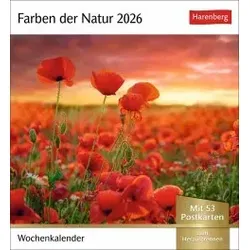 Farben der Natur Postkartenkalender 2026 - Wochenkalender mit 53 Postkarten