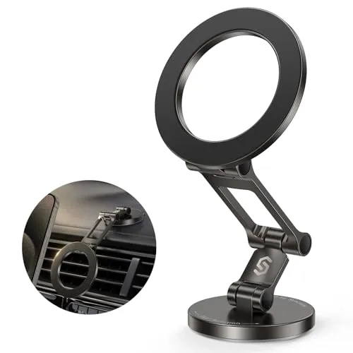 SYNCWIRE Handyhalterung Auto für MagSafe Autohalterung Starker Magnet [Ganzmetall] Magnetische Handyhalter [Flexible drei Achsen]360°Drehung KFZ Handyhalterung Car Holder für iPhone17 16 15 14 Pro Max