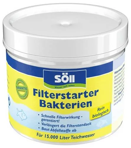 Söll 80587 FilterstarterBakterien - Hochreine Mikroorganismen für Teiche (100 g), aktivieren die biologische Filterreinigung und fördern die Vitalität Ihrer Fische