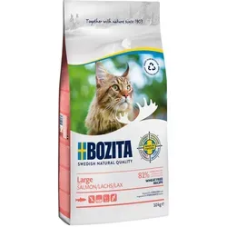 BOZITA Large Weizenfrei Lachs - 10 kg Trockenfutter für große Katzen, gesund und ohne Zucker, Soja oder Tierversuche