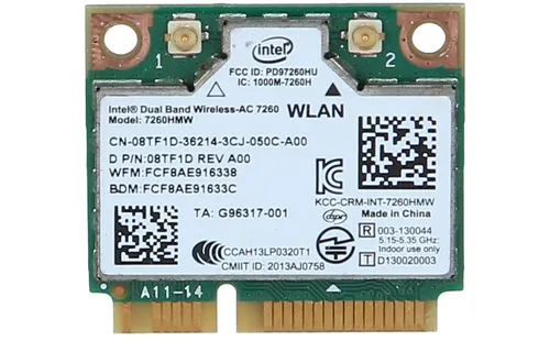 Intel 7260.HMWWB.R - Dual Band Wireless-AC 7260 Netzwerkadapter - WLAN-Zubehör mit Dual Band Technologie für schnelle und stabile Internetverbindungen, ideal für Gaming und Streaming.
