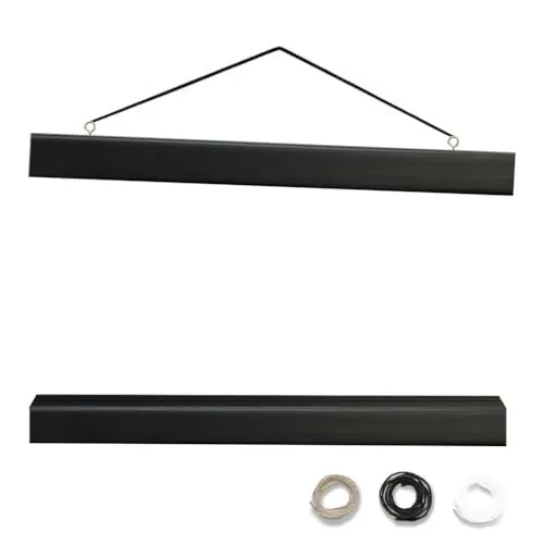 artissimo PE6559-PL Magnetische Posterschiene 50 cm Schwarz für DIN A2 oder Poster 50x70 cm, magnetische Posterleiste aus Holz, Posterhalter, Bildhalter