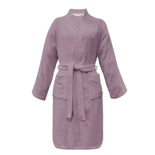 Tom Tailor Home Bademantel "Kimono COLOR BATH" XL, lila (cozy mauve) - Der stilvolle Kimono Bademantel aus 100% Baumwolle bietet höchsten Komfort und eine trendige Farbauswahl. Ideal für entspannte Momente im Bad. Pflegeleicht und mit aufgesetzten Taschen für zusätzlichen Komfort.