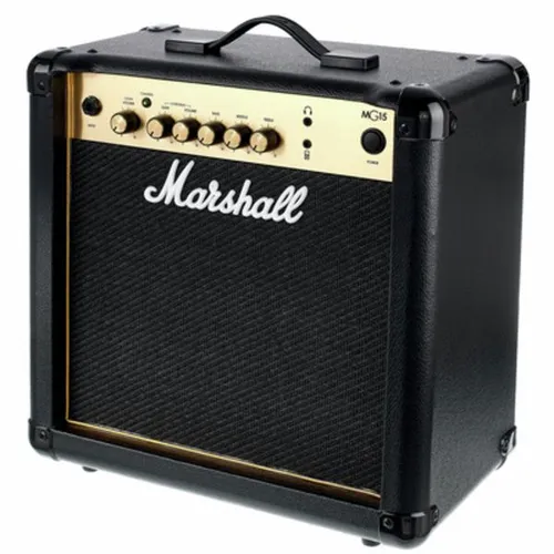 Marshall MG15G Verstärker Combo - Transistor-Verstärker mit 15 W Leistung, ideal für E-Gitarren und halbakustische Gitarren. Kompakte Bauweise und spezielle Lautsprecher für hervorragenden Klang.