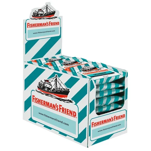 Fishermans-Friend Kräuterbonbons Spearmint, zuckerfrei - Süßes & Knabbereien Sonstiges – Erfrischende Menthol-Pastillen mit Pfefferminzgeschmack, zuckerfrei und vegan. Praktische Großpackung mit 24 Beuteln für langanhaltenden Genuss.