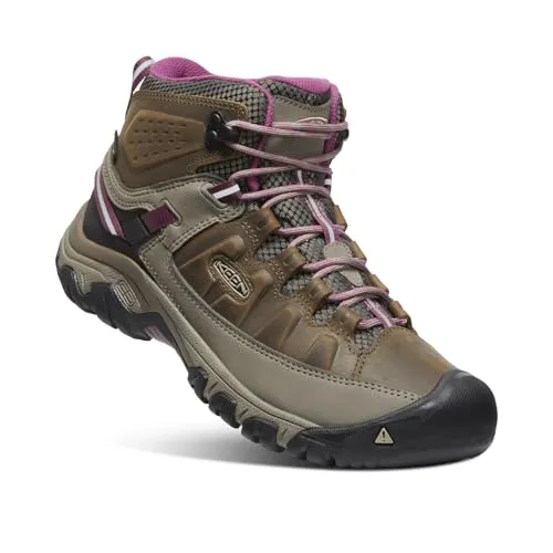 KEEN Damen Targhee 3 Mid Waterproof Wanderstiefel - Weiss/Boysenberry, 40.5 EU - Wanderschuhe mit KEEN.DRY Membran für Wasserdichtigkeit und hervorragender Traktion durch multidirektionale Stollen - ideal für jedes Terrain.