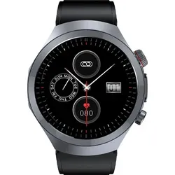 Knauermann PRO 3 Plus (2025) - Schwarz - Smartwatch mit 42 mm AMOLED-Display, optimiert für Senioren, 30 Tage Akkulaufzeit und umfassende Gesundheitsüberwachung inklusive Langzeit-EKG und 148 Sportarten.