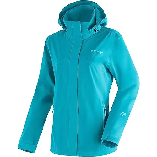 Maier Sports METOR REC W Funktionsjacke Damen tealpop/spray (M13967) 36 - Nachhaltige Funktionsjacke aus 100% recyceltem PES, atmungsaktiv, wind- und wasserdicht mit Packaway-Funktion - ideal für Wanderungen und Freizeitausflüge.