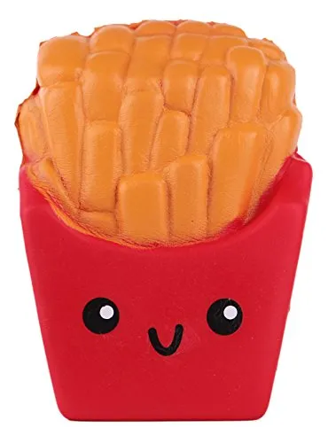 Anboor Squishies Spielzeug Pommes Frites Matschig Langsam Steigend Spielzeug Antistress Slow Rising Squishies Squeeze Spielzeug für Kinder Erwachsene (Rot, 7*3,5*10cm, 1pcs)