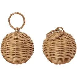 Ferm Living - Braided Baubles Weihnachtsschmuck, natur (2er Set)